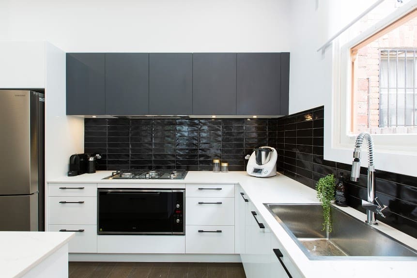 Black and white kitchen