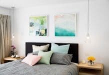 Artwork above bed
