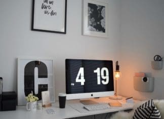 Desk and artwork