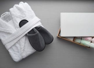 Bathrobe and slippers