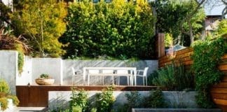 Split level outdoor area