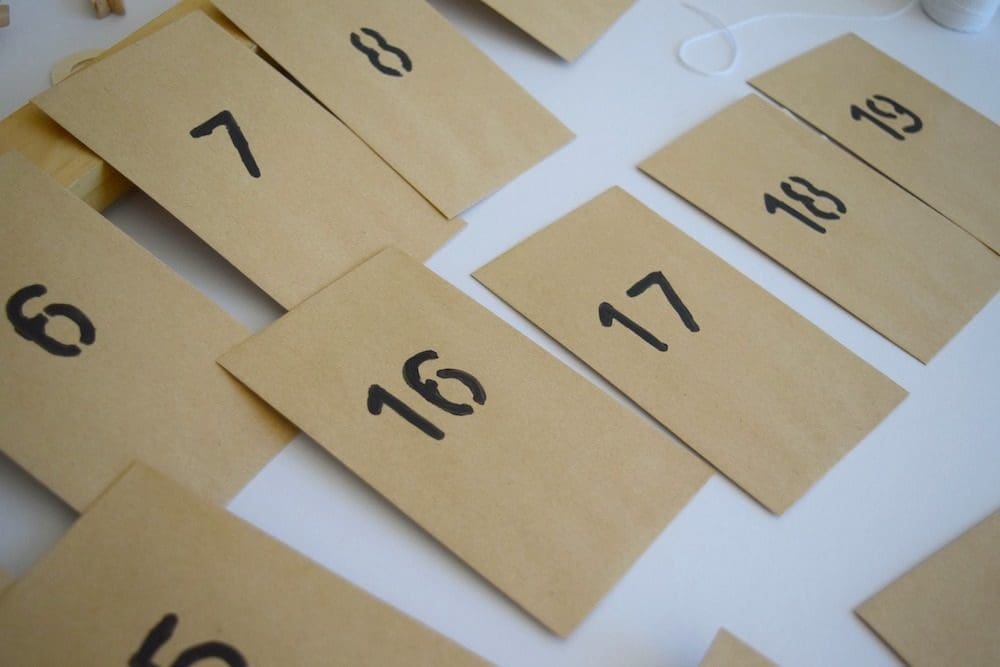 Paint numbers onto face of envelopes