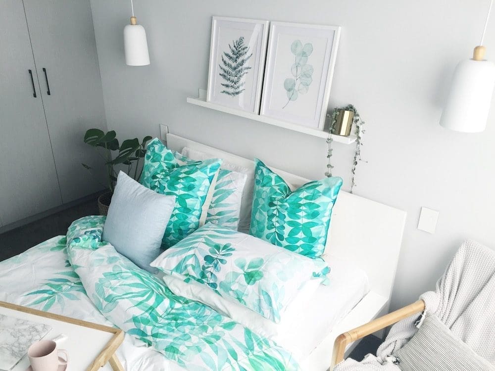 Botanical bedroom from above