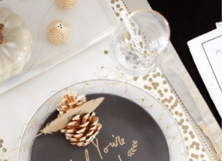 Gold place setting