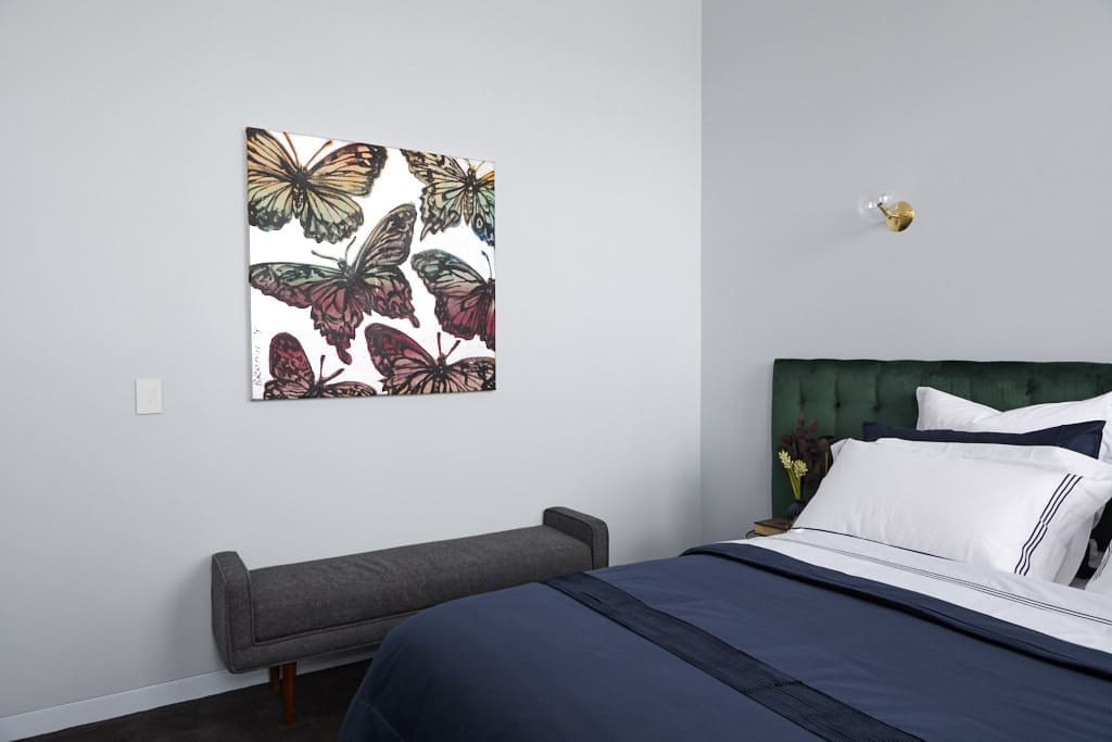 Butterfly artwork Guest bedroom inspo