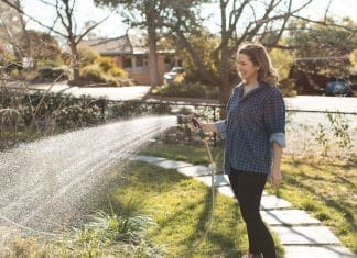 Watering garden
