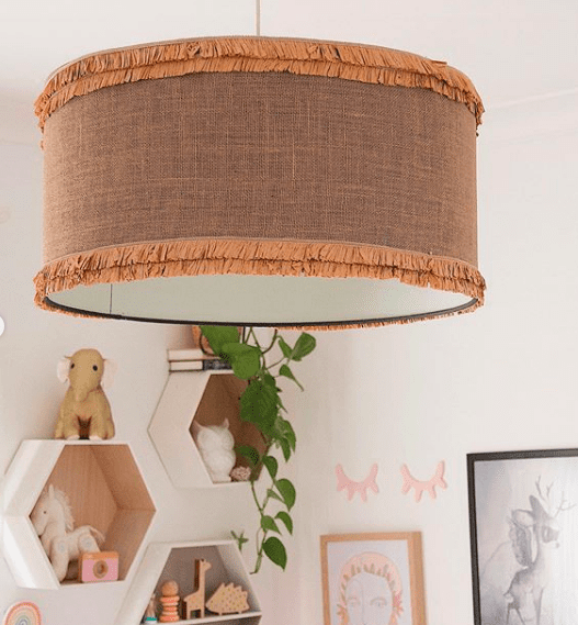 Kmart table runner lampshade makeover