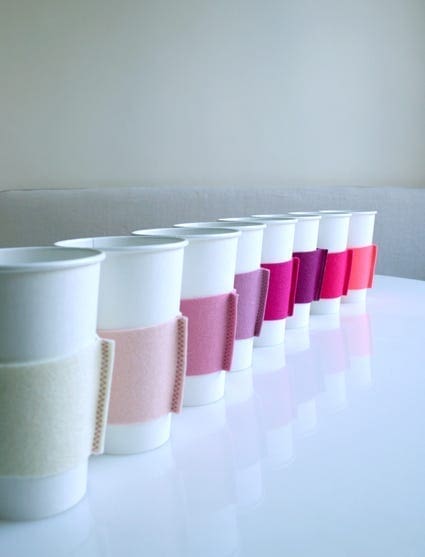 DIY felt coffee cosy