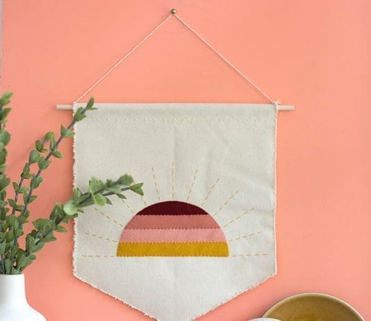 Sunset wall art using felt