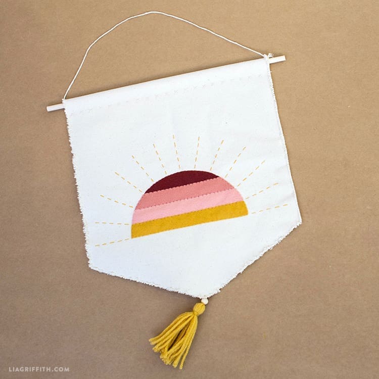 Sunset wall art using felt
