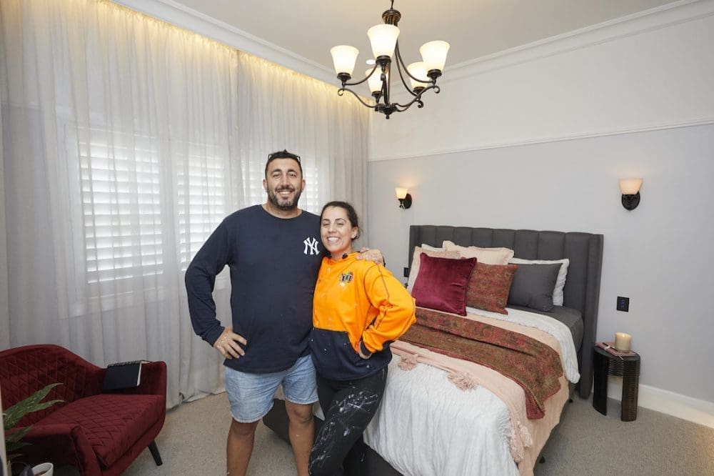 George and Sarah in their completed bedroom