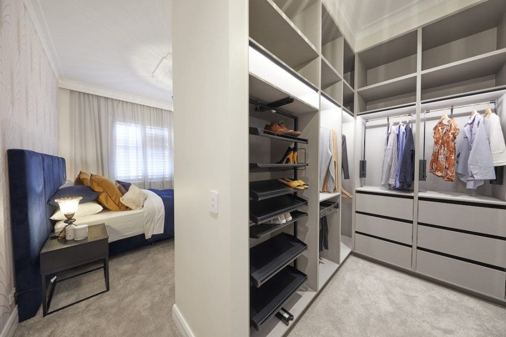 The Block 2020_week 3_master bedroom_Daniel and Jade_wardrobe to bedroom