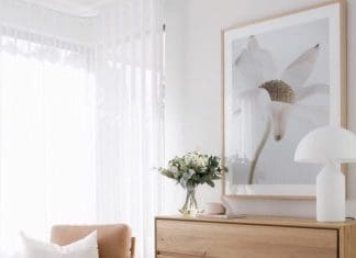Contemporary dresser in bedroom