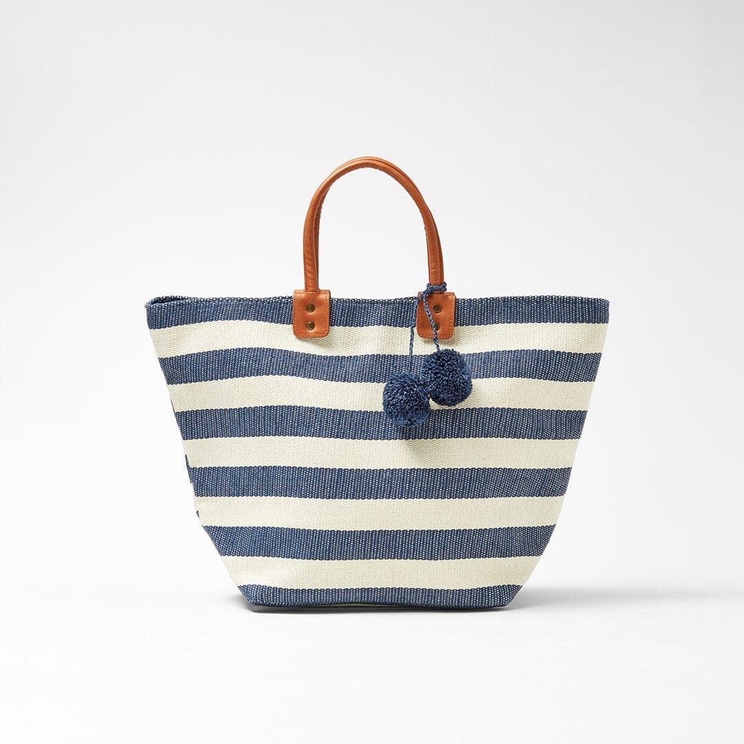 Striped beach bag