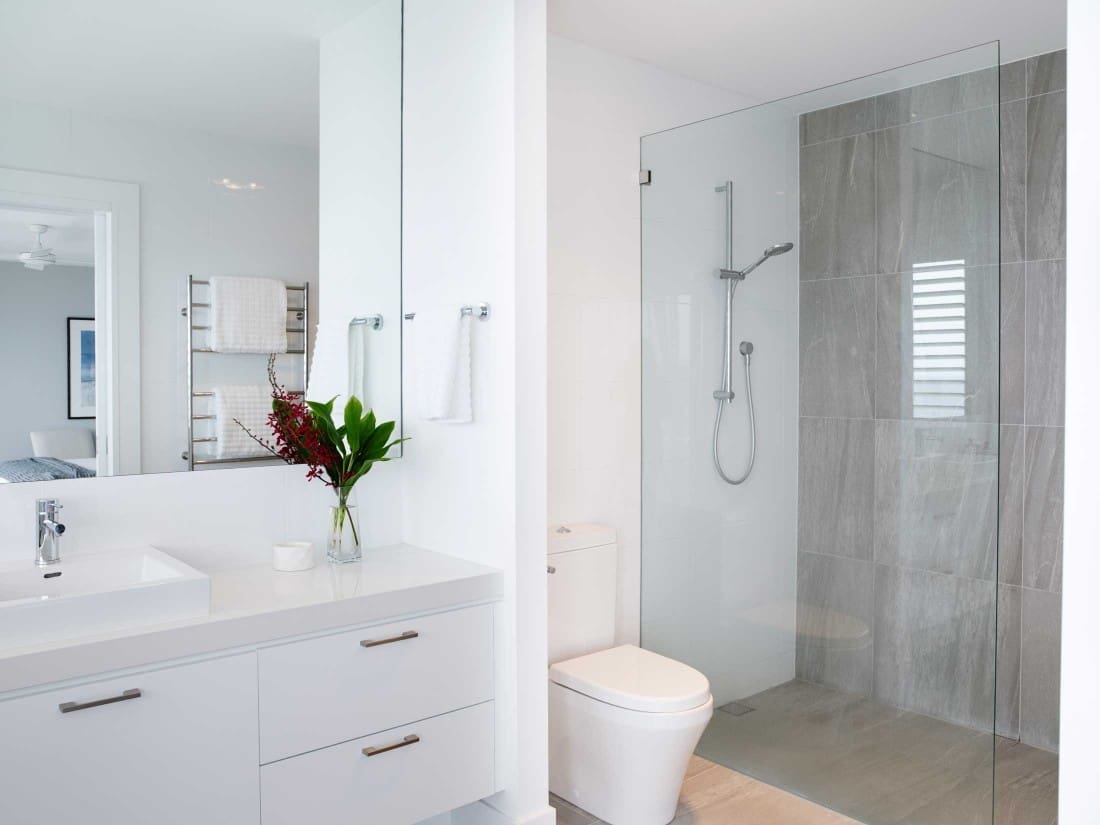 Coastal Hamptons home bathroom