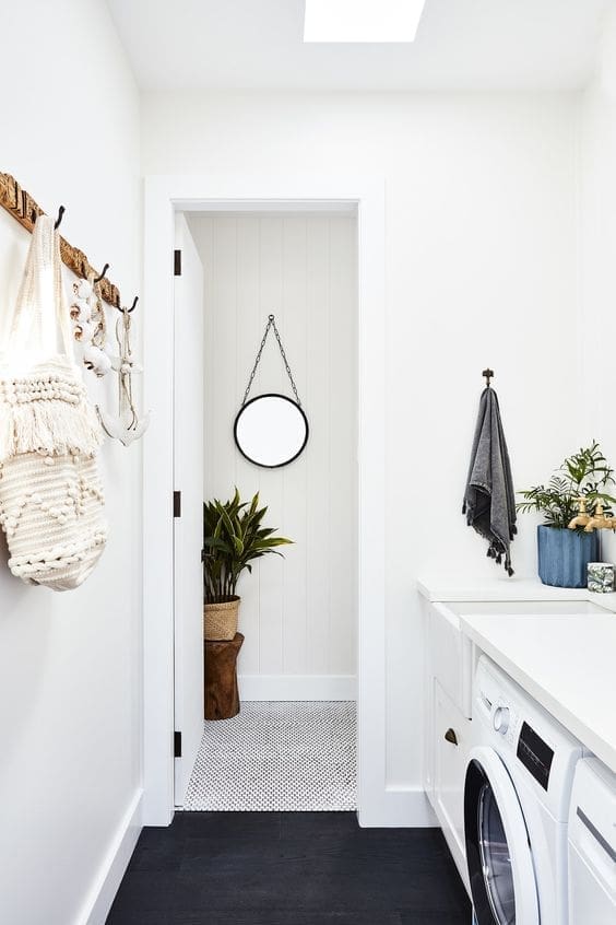 Laundry with wall hooks