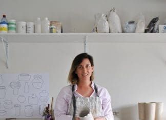 Alice Bell ceramic artist in studio