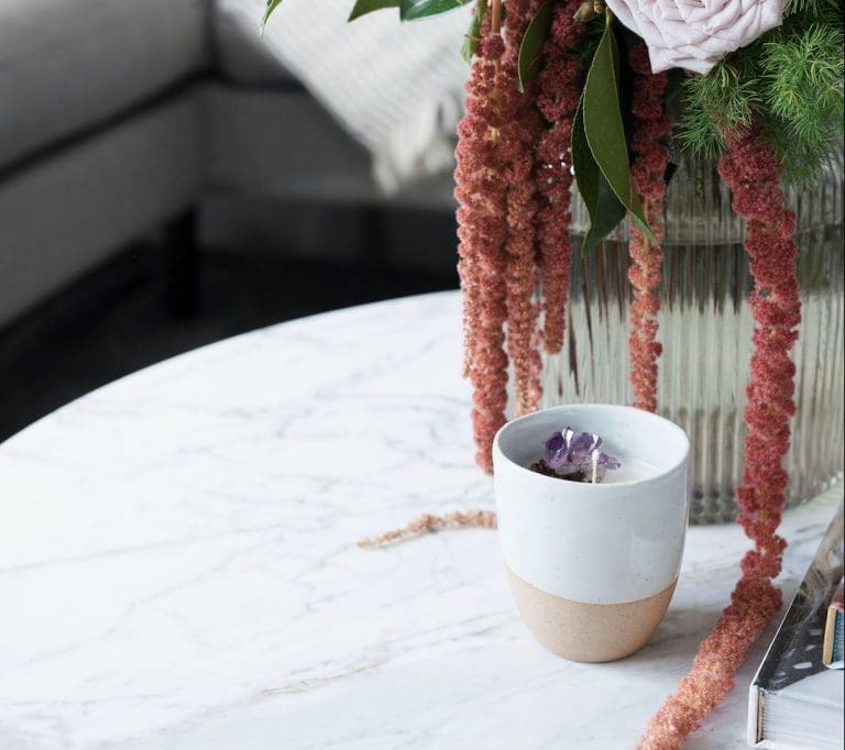 Candle with crystal on top