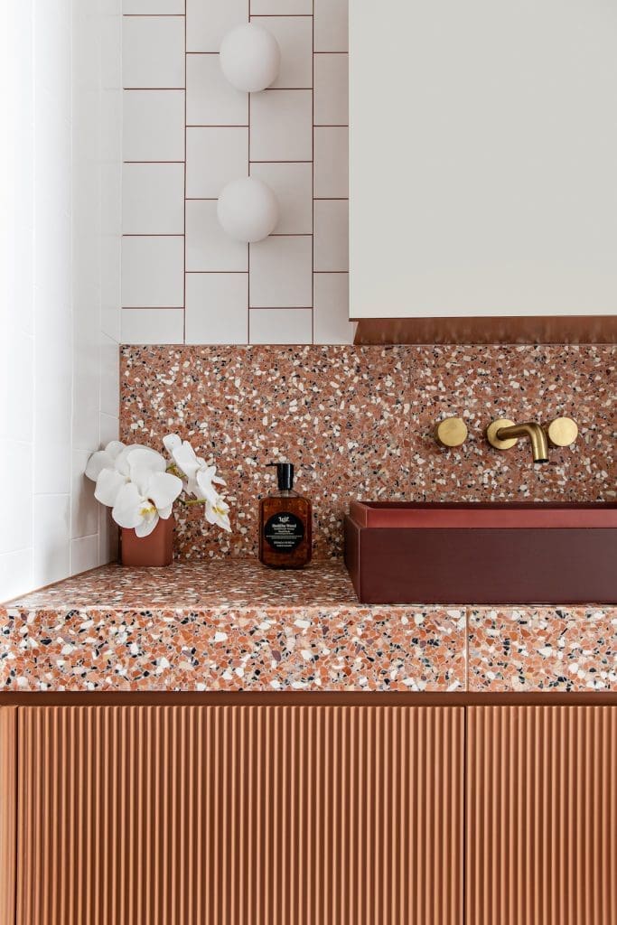Bathroom featuring Fibonacci Stone terrazzo Fatima's Reflection