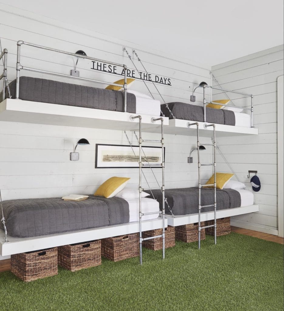 Built-in industrial style bunkbeds