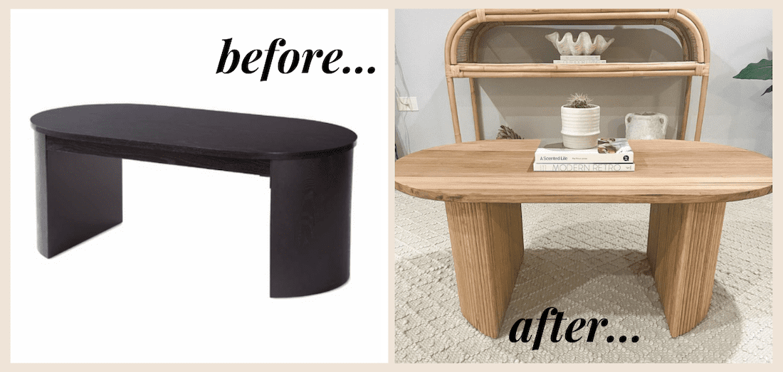 Archer coffee table from Kmart makeover