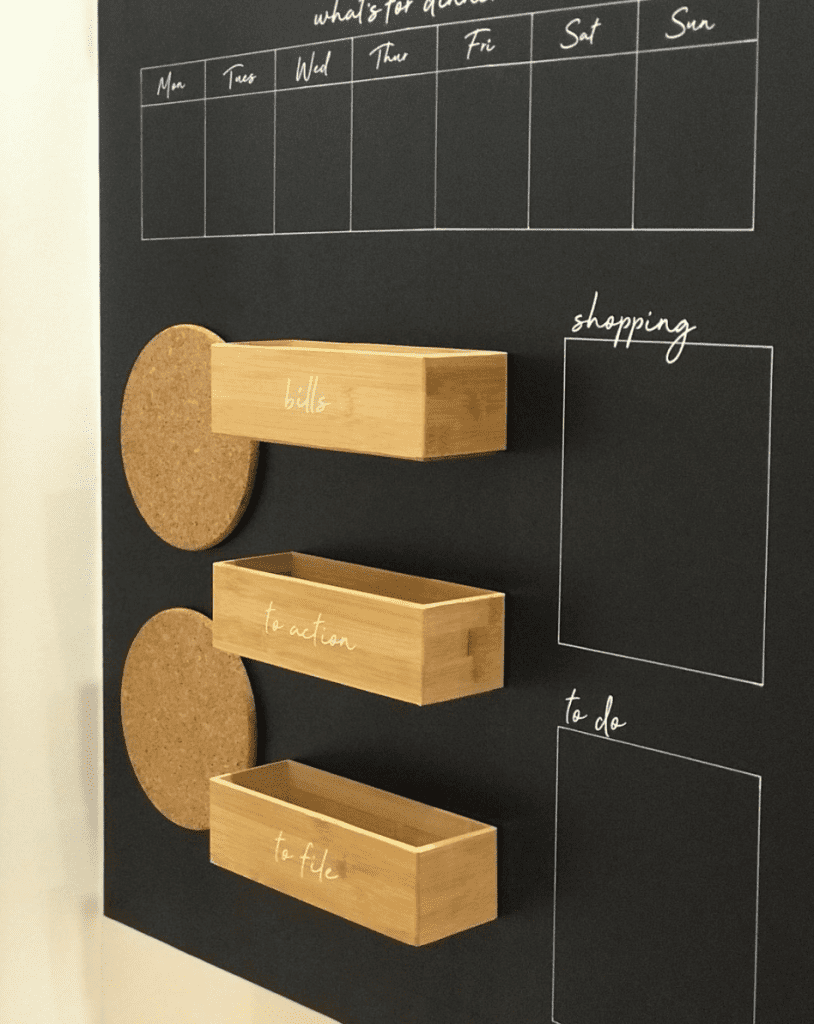 Family hub organiser using Kmart vinyl