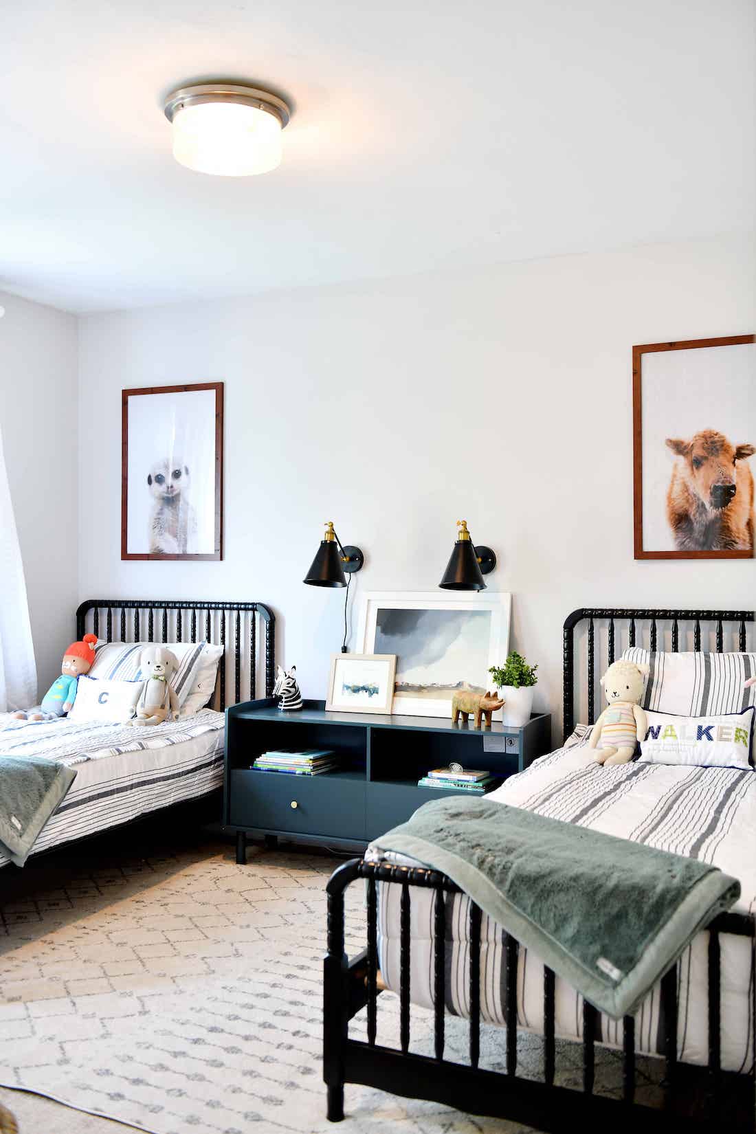 Shared bedroom with matching beds