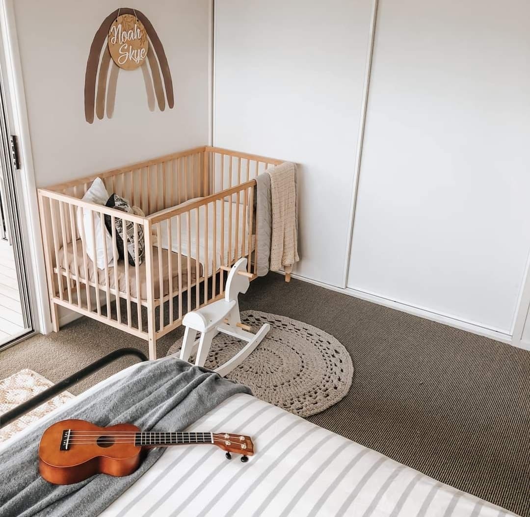 Boho bedroom with cot