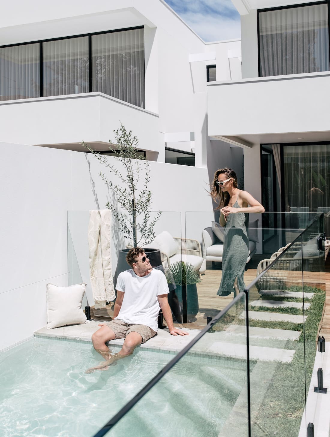 creating two modern backyards