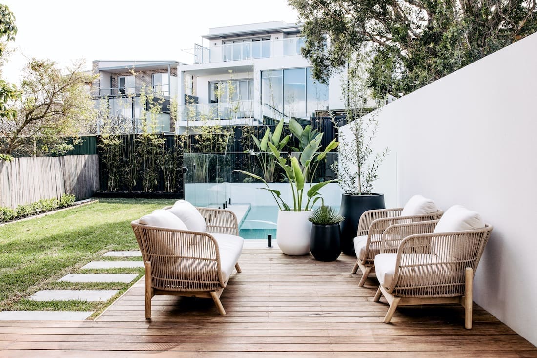 creating two modern backyards