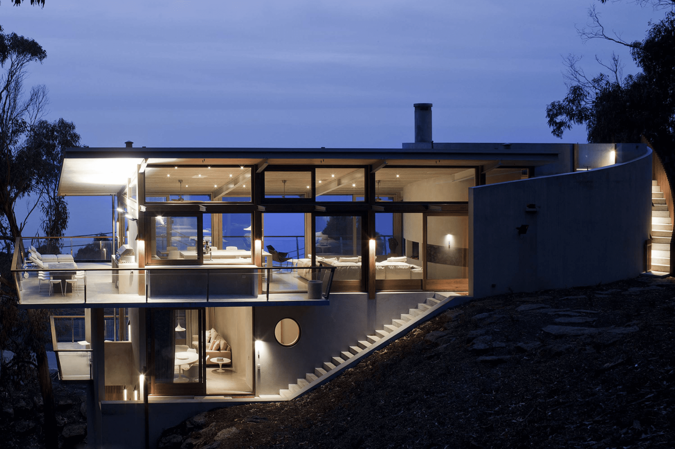 Ocean house by night