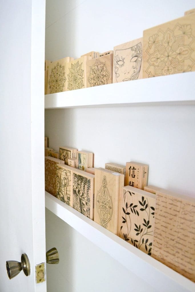 Shelves behind the door