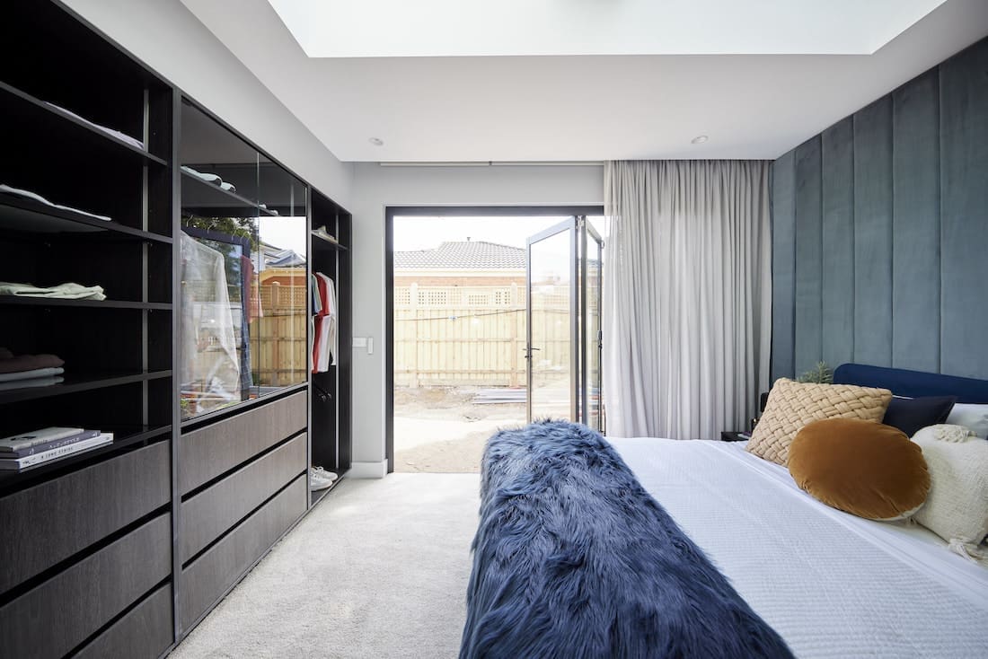 Bifold doors from guest bedroom
