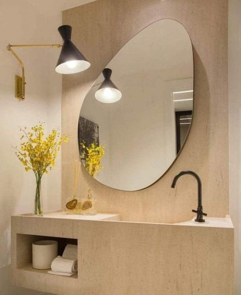 Pebble shaped mirror
