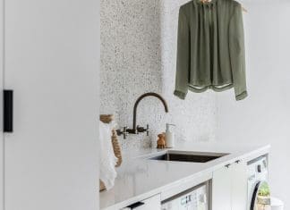 Terrazzo laundry feature