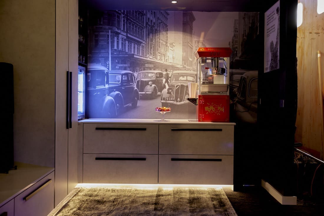 Snack section in at home cinema