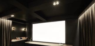Giant projector at home cinema