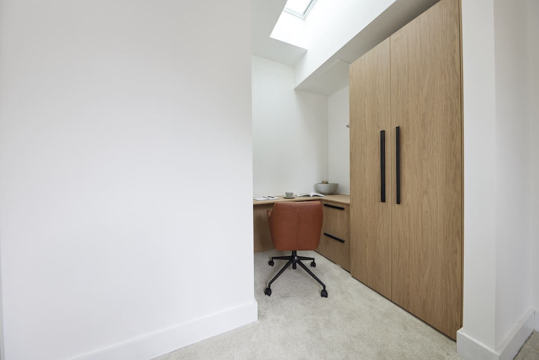 Desk space with built in storage