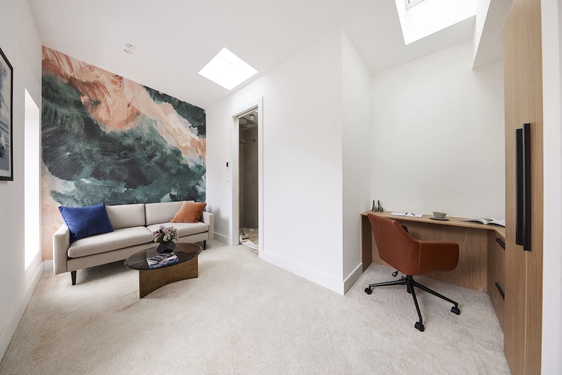 Study with desk nook