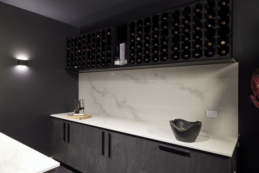 Wine storage bar area
