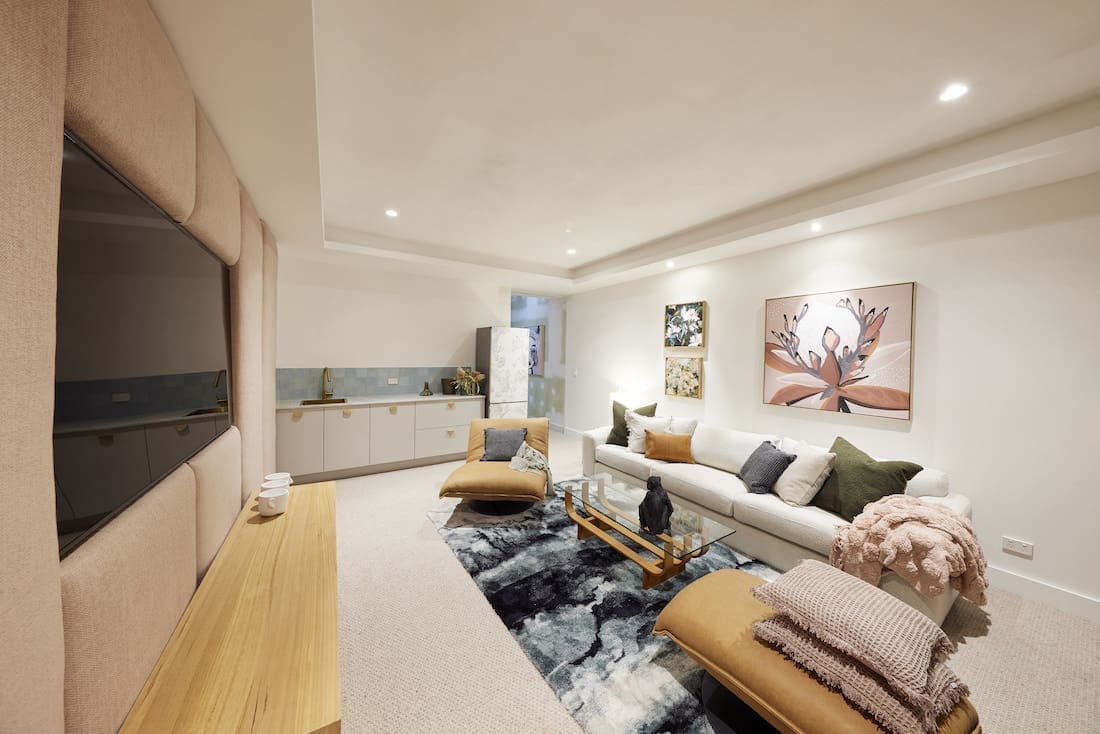 Kitchenette in basement living room