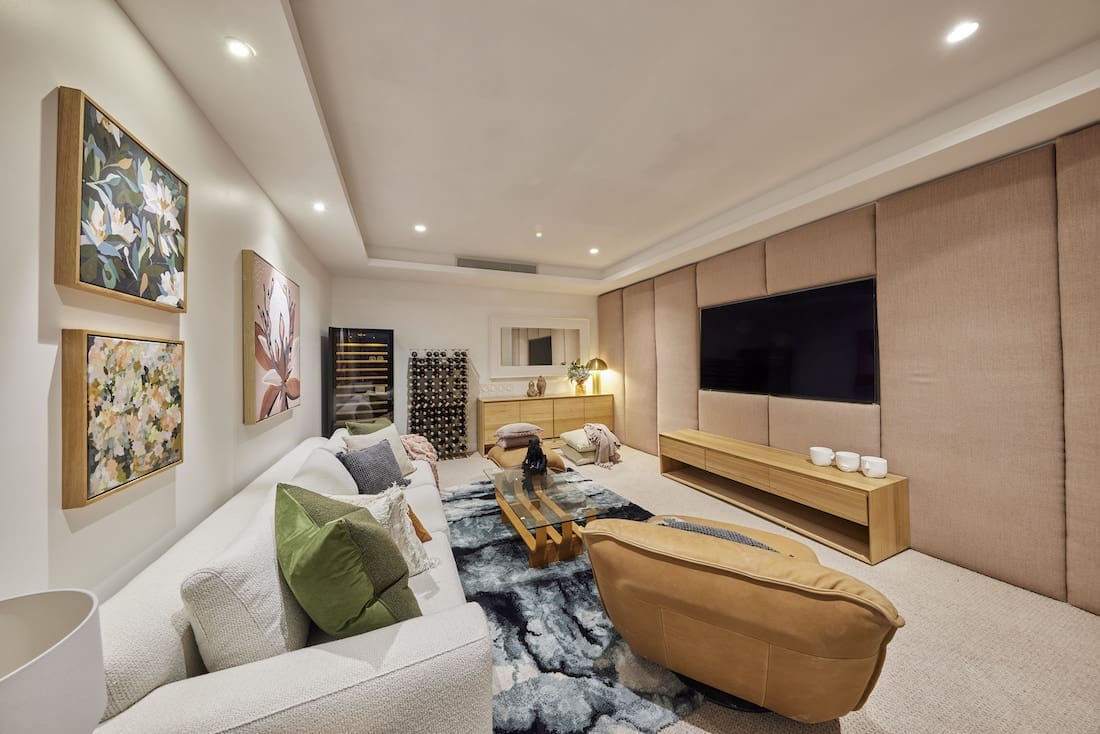 Wine lounge and movie room
