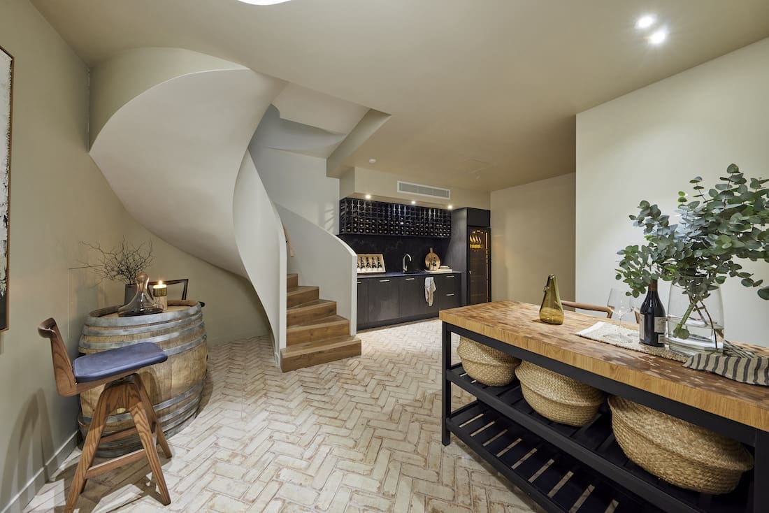 Basement cellar and wine room