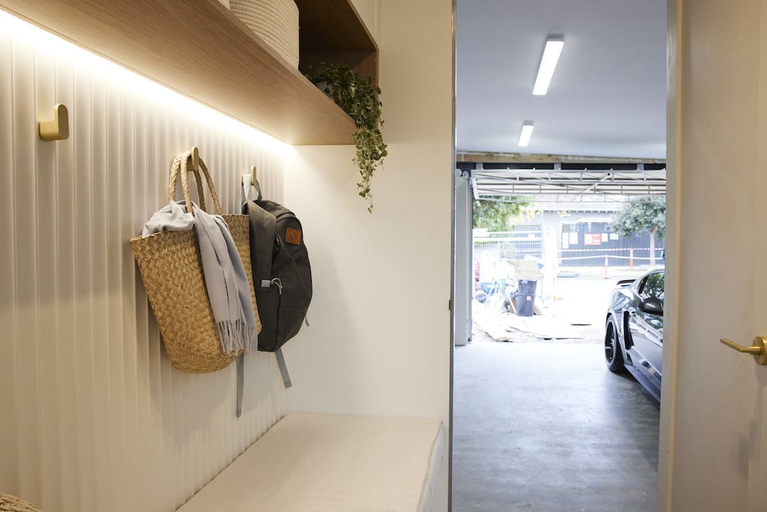 Mudroom with entrance from garage