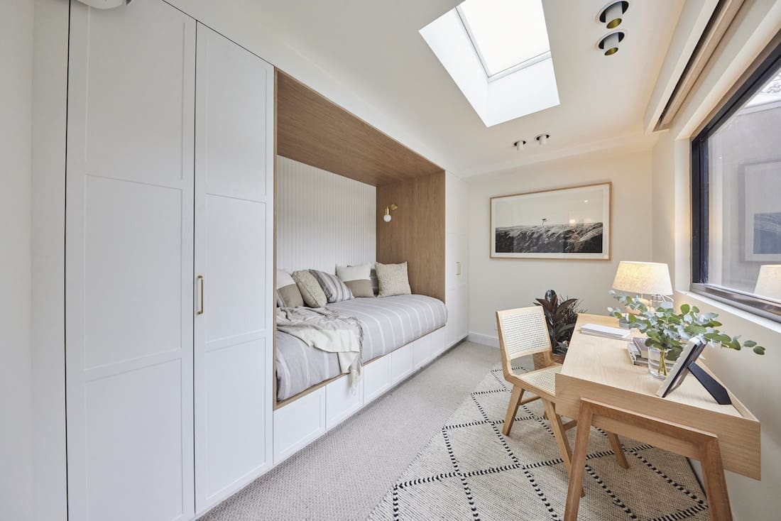 Home office with built in daybed
