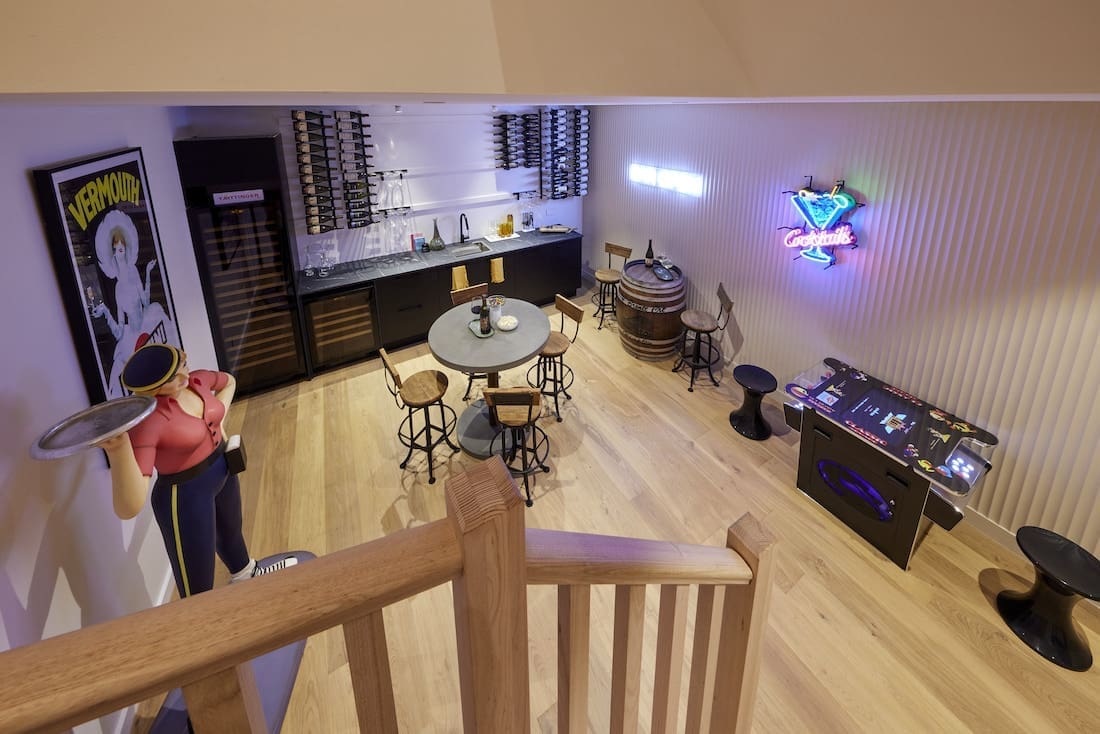 Basement bar and wine storage