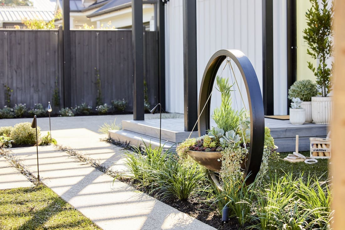 Sculptural circular succulent garden