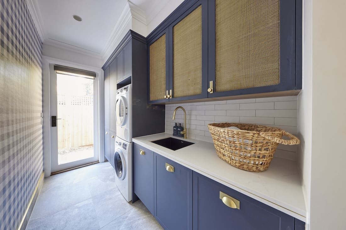Navy and brass laundry