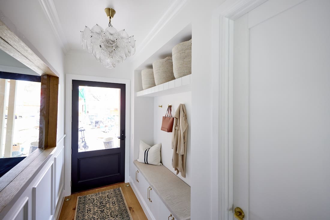 Mudroom with built-in bench seat