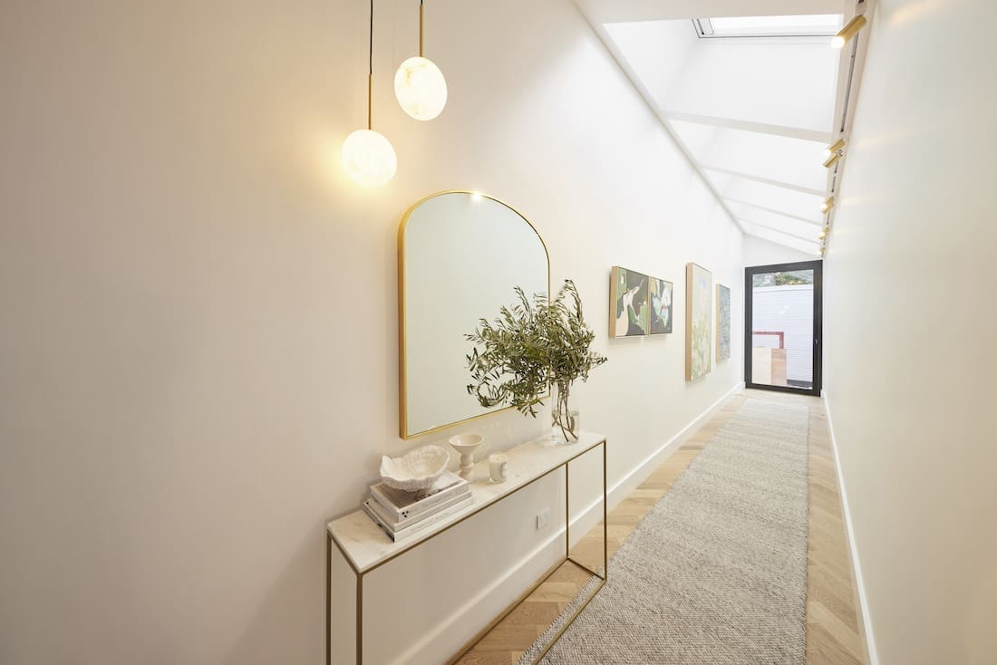 Console table in hallway